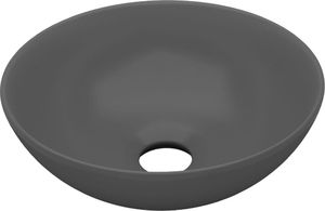 Umywalka vidaXL Umywalka łazienkowa ceramiczna okrągła jasnoszara 2