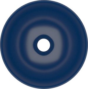 Umywalka vidaXL Umywalka łazienkowa, ceramiczna, ciemnoniebieska, okrągła 4