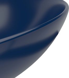 Umywalka vidaXL Umywalka łazienkowa, ceramiczna, ciemnoniebieska, okrągła 5