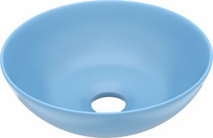Umywalka vidaXL Umywalka łazienkowa, ceramiczna, jasnoniebieska, okrągła 2