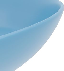 Umywalka vidaXL Umywalka łazienkowa, ceramiczna, jasnoniebieska, okrągła 5