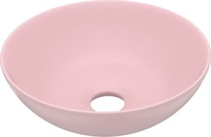 Umywalka vidaXL Umywalka łazienkowa, ceramiczna, matowy róż, okrągła 2