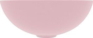 Umywalka vidaXL Umywalka łazienkowa, ceramiczna, matowy róż, okrągła 3