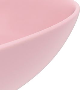 Umywalka vidaXL Umywalka łazienkowa, ceramiczna, matowy róż, okrągła 5