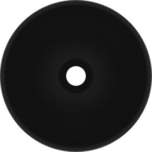 Umywalka vidaXL Umywalka łazienkowa okrągła matowa czerń 32.5x14cm 3
