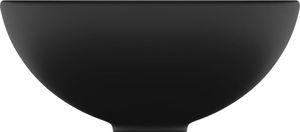 Umywalka vidaXL Umywalka łazienkowa okrągła matowa czerń 32.5x14cm 4