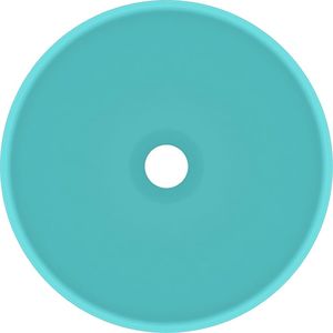 Umywalka vidaXL Okrągła umywalka łazienkowa, matowa jasnozielona, 32,5 x 14 cm 3