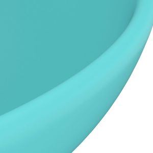 Umywalka vidaXL Okrągła umywalka łazienkowa, matowa jasnozielona, 32,5 x 14 cm 5