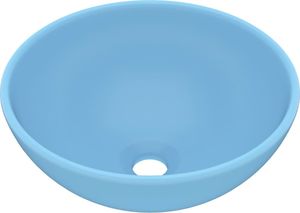 Umywalka vidaXL Okrągła umywalka łazienkowa, matowy błękit, 32,5 x 14 cm 2