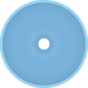 Umywalka vidaXL Okrągła umywalka łazienkowa, matowy błękit, 32,5 x 14 cm 3