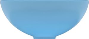 Umywalka vidaXL Okrągła umywalka łazienkowa, matowy błękit, 32,5 x 14 cm 4
