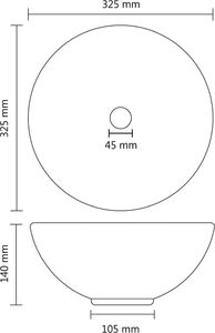 Umywalka vidaXL Okrągła umywalka łazienkowa, matowy błękit, 32,5 x 14 cm 6