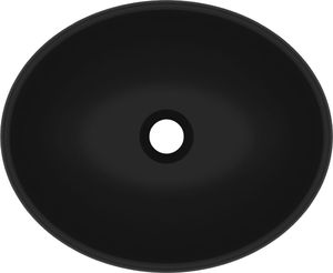 Umywalka vidaXL Umywalka ceramiczna owalna matowa czerń 40x33cm 4