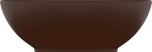 Umywalka vidaXL Umywalka owalna ciemnobrązowa matowa 40x33cm 3