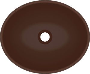 Umywalka vidaXL Umywalka owalna ciemnobrązowa matowa 40x33cm 4