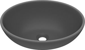 Umywalka vidaXL Umywalka owalna ciemnoszara matowa 40x33cm 2