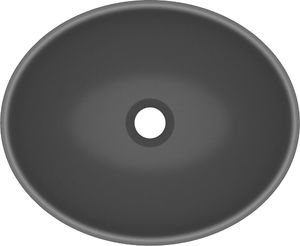 Umywalka vidaXL Umywalka owalna ciemnoszara matowa 40x33cm 4