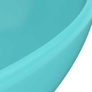 Umywalka vidaXL Luksusowa, owalna umywalka, matowa jasna zieleń, 40x33 cm 5