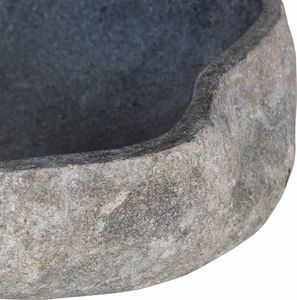 Umywalka vidaXL Umywalka z kamienia rzecznego, owalna, 46-52 cm 3