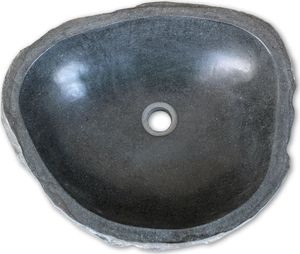 Umywalka vidaXL Umywalka z kamienia rzecznego, owalna, 46-52 cm 4