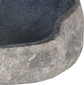 Umywalka vidaXL Umywalka z kamienia rzecznego, owalna, 38-45 cm 3