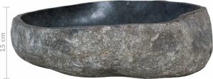 Umywalka vidaXL Umywalka z kamienia rzecznego, owalna, 38-45 cm 5