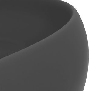 Umywalka vidaXL Luksusowa, okrągła umywalka, ciemnoszary mat, 40x15cm, ceramika 5
