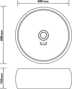 Umywalka vidaXL Luksusowa, okrągła umywalka, matowa zieleń, 40x15 cm, ceramika 6