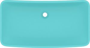 Umywalka vidaXL Umywalka prostokątna, matowa jasnozielona, 71x38 cm, ceramika 3