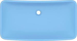 Umywalka vidaXL Umywalka prostokątna, matowy błękit, 71x38 cm, ceramika 3