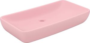 Umywalka vidaXL Umywalka prostokątna, matowy róż, 71x38 cm, ceramiczna 2