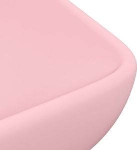 Umywalka vidaXL Umywalka prostokątna, matowy róż, 71x38 cm, ceramiczna 5