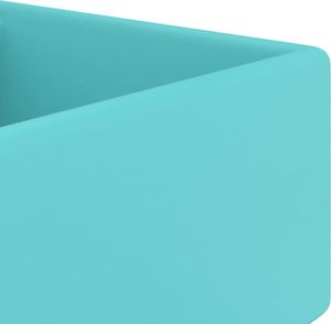 Umywalka vidaXL Kwadratowa umywalka z przelewem, matowa jasnozielona, 41x41 cm 5