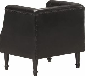 vidaXL Fotel, czarny, skóra naturalna 5