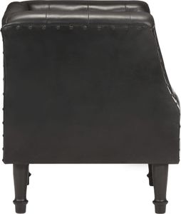 vidaXL Fotel, czarny, skóra naturalna 6