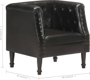 vidaXL Fotel, czarny, skóra naturalna 8