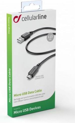 Kabel USB Cellular Line USB-A - 1.1 m Czarny (CUSBDATACABMICROUSB) 3