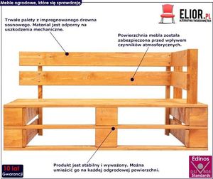 Elior Brązowa ławka ogrodowa z palet - Bradley 3X 2