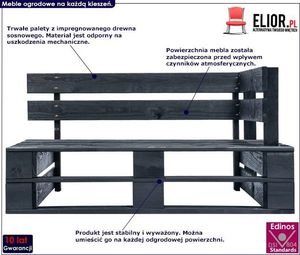 Elior Czarna ławka ogrodowa z palet - Bradley 3X 2