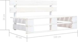 Elior Biała ławka ogrodowa z palet - Bradley 2X 6