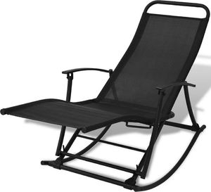 Elior Metalowe bujane krzesło ogrodowe Benta - czarne 1