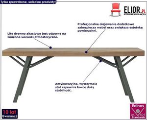 Elior Drewniana ławka ogrodowa Ethan - brązowa 2