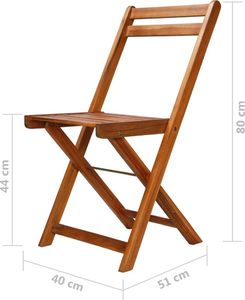 Elior Zestaw drewnianych krzeseł ogrodowych Emert - brązowy 10