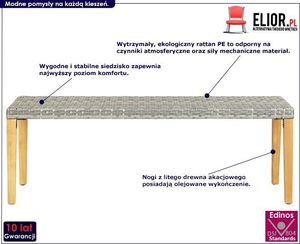 Elior Trwała ławka ogrodowa Nicles - szara 2