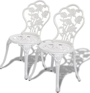 Elior Zestaw metalowych krzeseł ogrodowych Mesa - biały 1