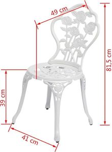 Elior Zestaw metalowych krzeseł ogrodowych Mesa - biały 5