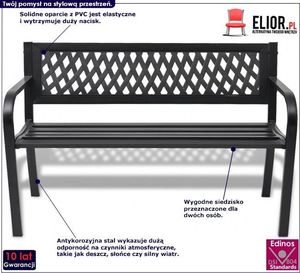 Elior Metalowa ławka ogrodowa Cald - czarna 2