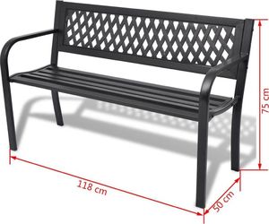 Elior Metalowa ławka ogrodowa Cald - czarna 5