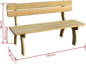 Elior Drewniana ławka ogrodowa Abder - brązowa 5