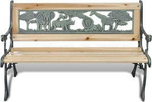 Elior Drewniana ławka ogrodowa dla dzieci Ponter - brązowa 4